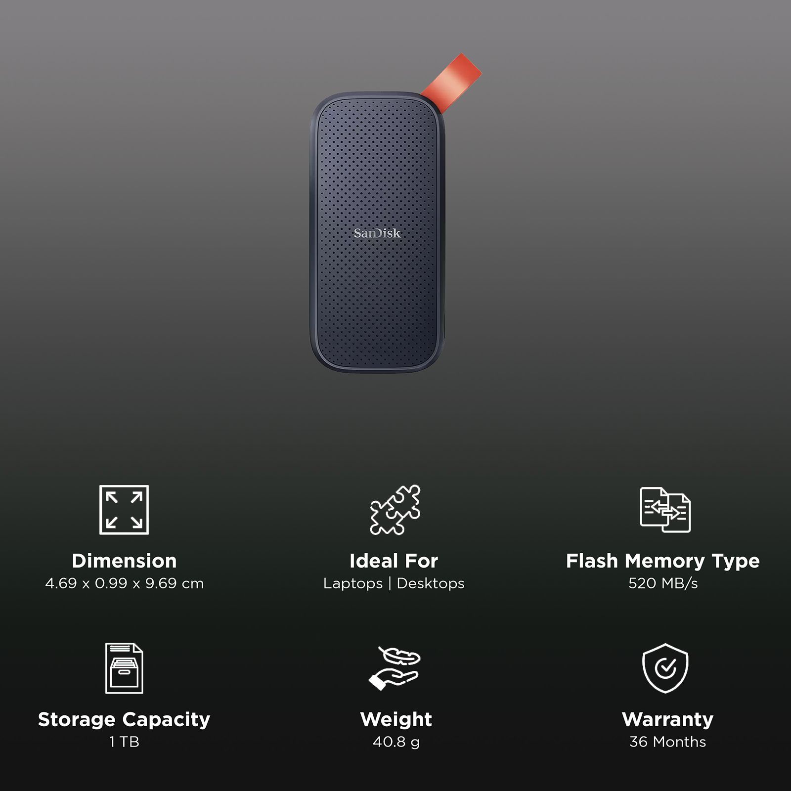 Buy SanDisk E30 1TB USB Type-C (3.2) Portable Solid State Drive